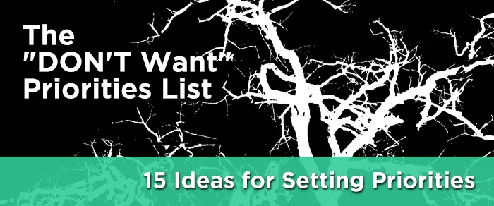 DON'T Want Priorities List - Negative Spaces