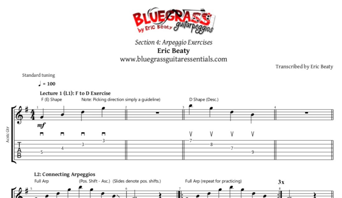 Bluegrass Guitarpeggios Tabs Teaser