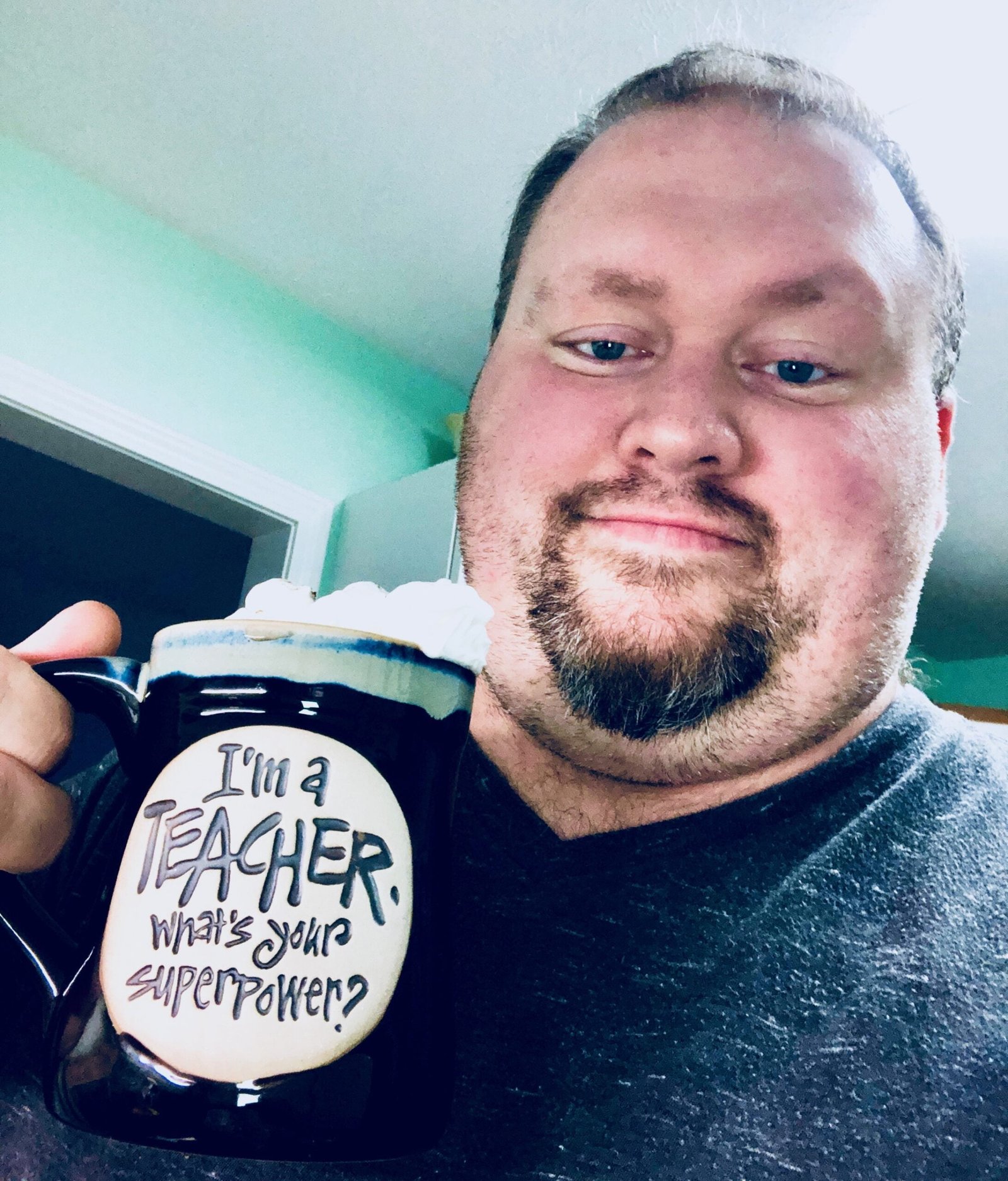 Eric Beaty profile image with Teacher Mug