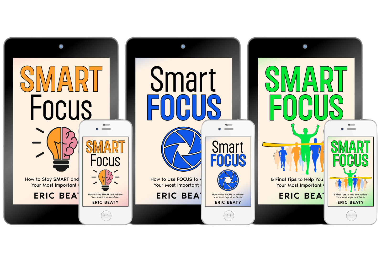 SMART FOCUS book series by Eric Beaty devices mockup